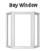 Bay Window Usually Three Joined Together with 45 Degree Mull